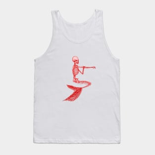 ROSE BATHING MERMAID SKELETON Tank Top